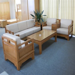 富丰中式沙发组合办公家庭两用榉木布艺沙发批发品质保证