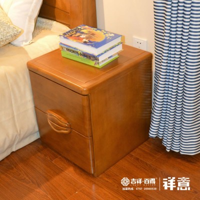 实木家具现代中式实木床头柜简约现代收纳储物柜8620