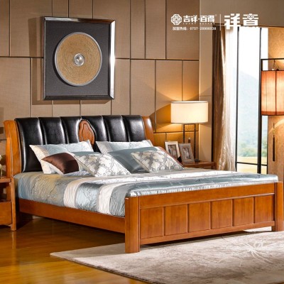 木景佳府中式全实木储物高箱床1.8米双人卧室公主床橡木婚床批发