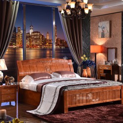 全实木床中式家具单人床1.5米特价橡木双人床1.8米