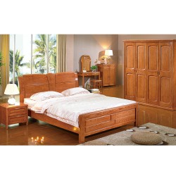 热销 中式现代卧室家具组合 时尚优质实木软床 高箱双人定制床