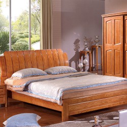 亚冠时尚优质实木软床 中式现代卧室家具组合 实木套装组合
