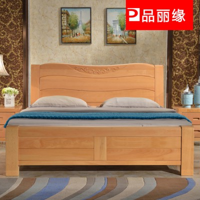 厂家直销简约现代实木床1.8米榉木床 精品实木卧室家具双人床批发