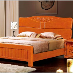厂家直销 橡木卧室家具 古典实木床 1.5米床 1.8米双人橡木床
