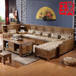 新款809#香樟木沙发 中式实木家具 多功能客厅沙发组合包物流