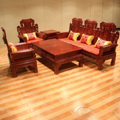 新款古典仿古沙发 客厅实木沙发 单人三人组合沙发 香樟木沙发