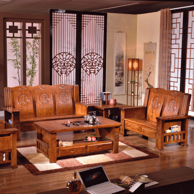 客厅实木沙发 实木组合沙发 高档中式休闲实木沙发 香樟木沙发
