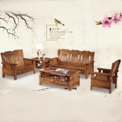 客厅实木家具 实木组合沙发 休闲实木沙发 简约香樟木组合沙发