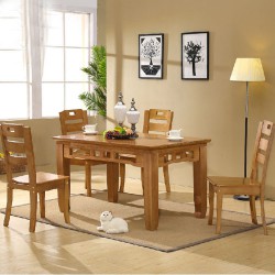 100%全实木餐桌椅 餐厅实木家具 实木家用组合餐桌椅 橡木餐桌