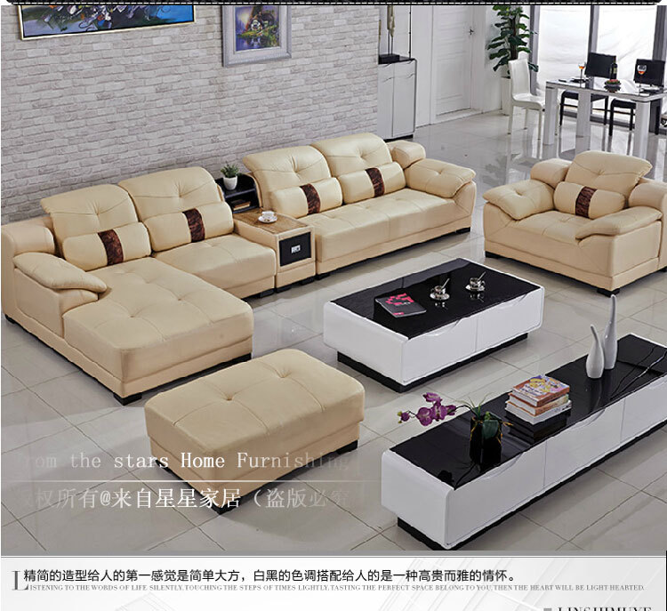 现代出口牛皮转角真皮沙发 大户型组合客厅家具包邮佛山产业沙发