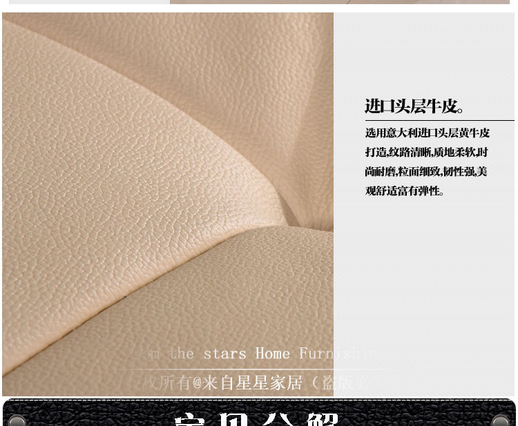 现代出口牛皮转角真皮沙发 大户型组合客厅家具包邮佛山产业沙发