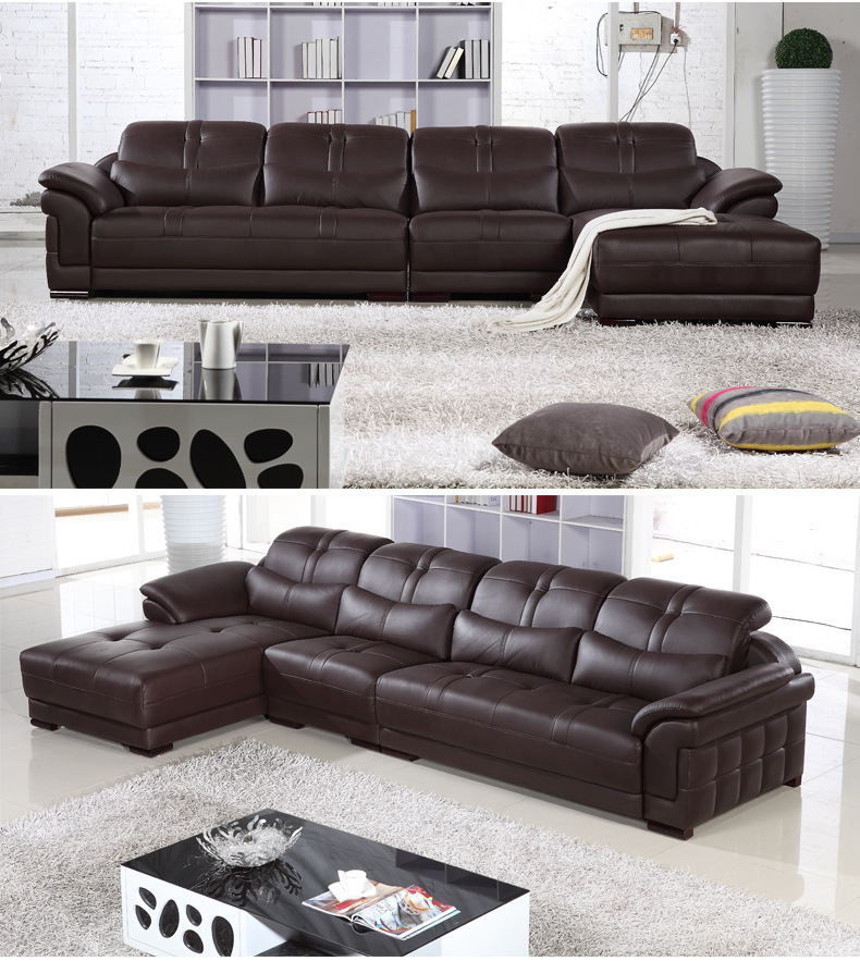 现代休闲真皮沙发进口高档牛皮中厚皮沙发客厅转角组合真皮沙发