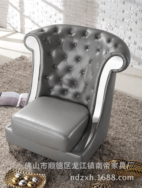 【精品推荐】欧式真皮沙发 别墅酒店大厅沙发1 2 3人位组合