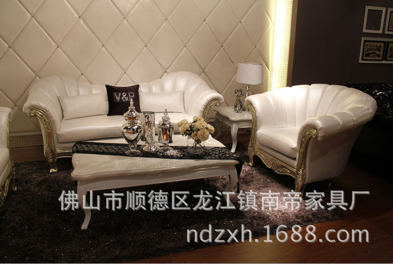 【精品推荐】欧式真皮沙发 别墅酒店大厅沙发1 2 3人位组合