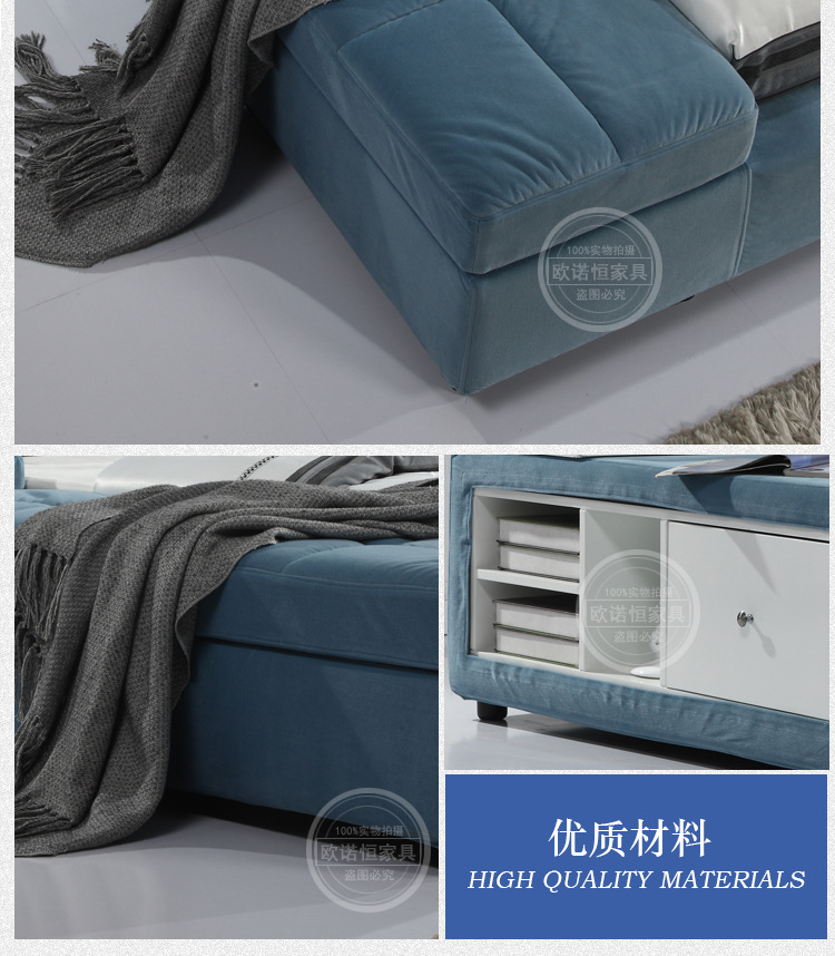 【欧诺恒家具】 厂家专业生产高品质布床   厂家供应  欢迎订购