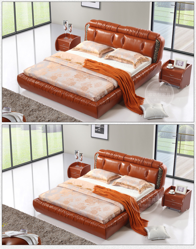 【欧诺恒家具】厂家直销优质皮床   新品发布   厂家直销