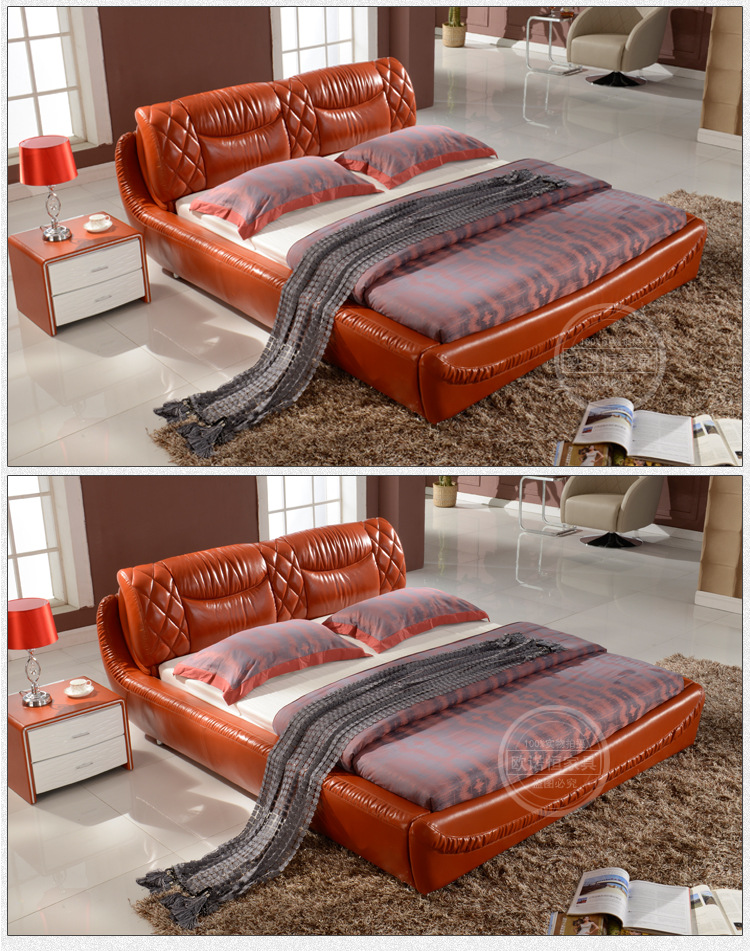 【欧诺恒家具】 厂家专业生产皮床  新品上市  厂家直销 精品推荐