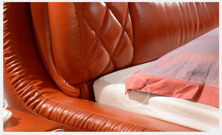 【欧诺恒家具】 厂家专业生产皮床  新品上市  厂家直销 精品推荐