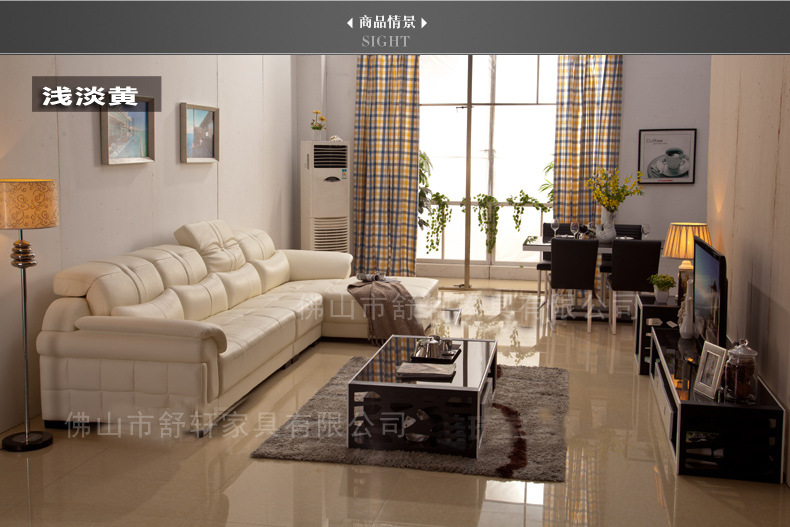 现代休闲真皮沙发进口高档牛皮中厚皮沙发客厅转角组合真皮沙发