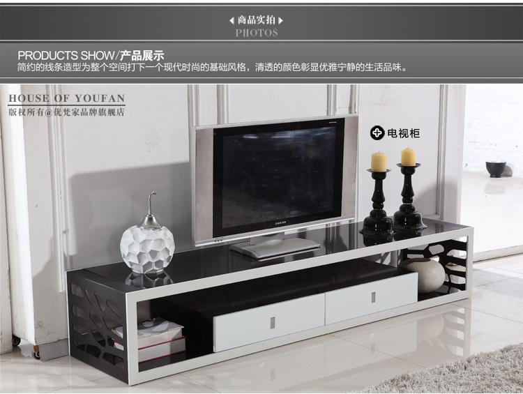 钢化玻璃电视柜时尚简约客厅储物电视机柜 烤漆低矮视听柜