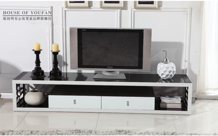 钢化玻璃电视柜时尚简约客厅储物电视机柜 烤漆低矮视听柜