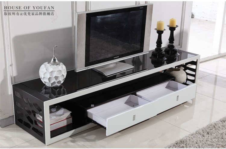 钢化玻璃电视柜时尚简约客厅储物电视机柜 烤漆低矮视听柜