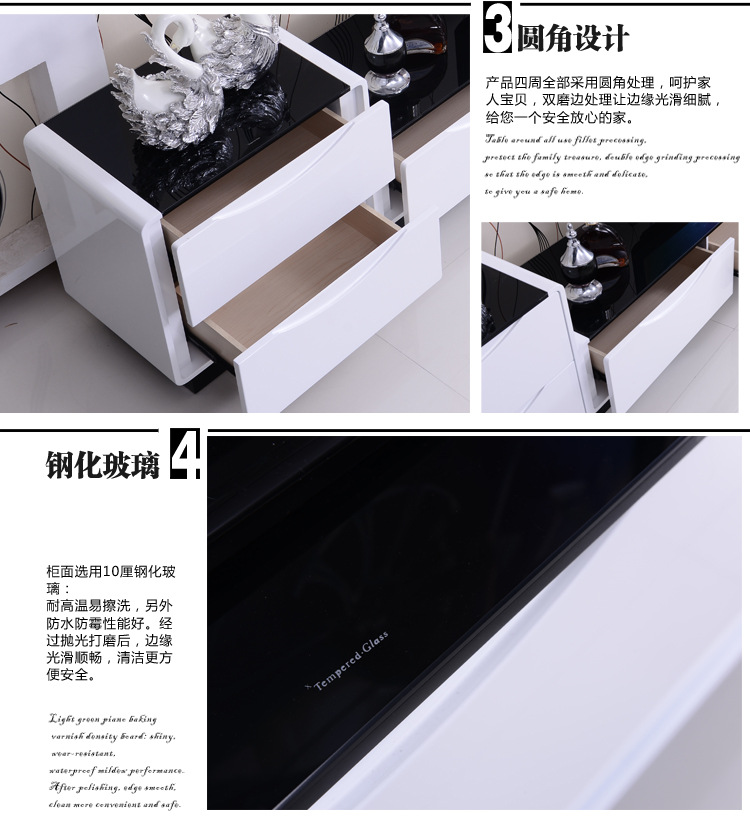 现代简约白色储物柜 烤漆床头柜 二斗柜收纳柜 特价宜家