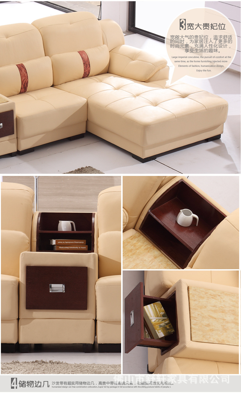 现代简约宜家休闲高档进口头层厚牛皮艺 真皮沙发客厅转角组合