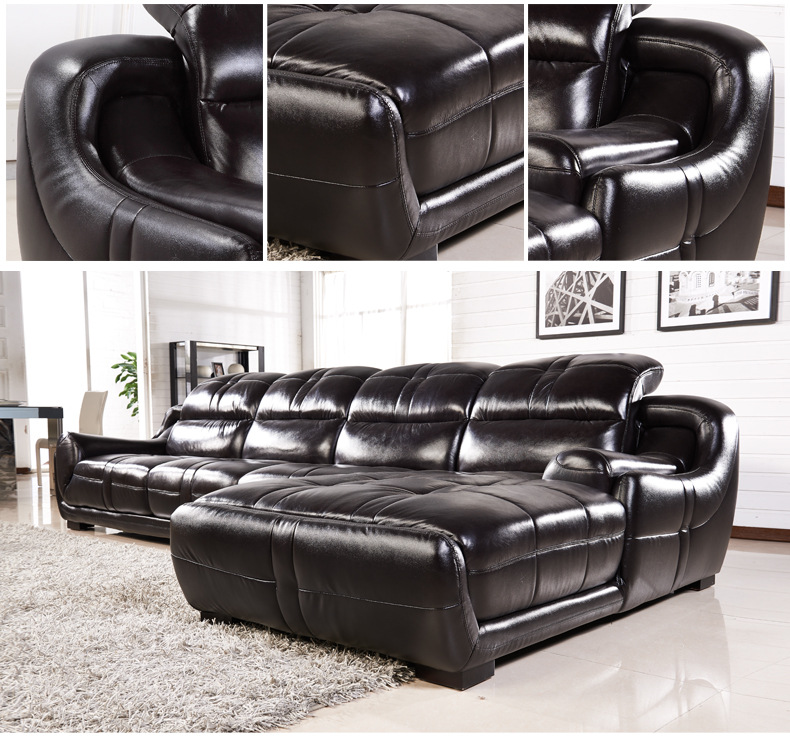 宜家现代简约休闲高档真皮沙发组合 客厅头层厚牛皮个性转角皮艺